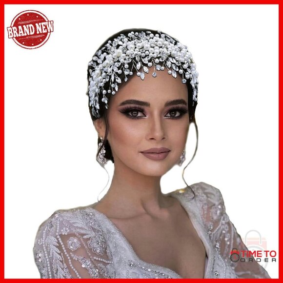 Pearl Rhinestone Bridal Headpiece Wedding Headband Elegant Statement